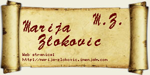 Marija Zloković vizit kartica